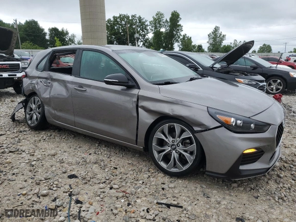 2020 Hyundai Elantra GT N Line with VIN KMHH55LC2LU146254, listed as a Copart auction lot 59565704 with 47,049 mi miles and Non Repairable. Bid and sale history available at carsss.com. Image 4.
