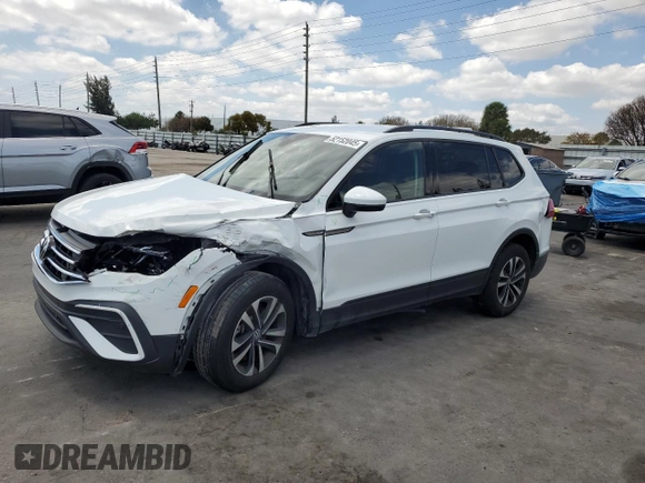 2024 Volkswagen Tiguan S с VIN 3VVRB7AX0RM068557, выставлен на аукционе Copart как лот 52152045 с пробегом 26 057 миль миль и Списание • Salvage title. История ставок и продаж доступна на DreamBid. Изображение 1.