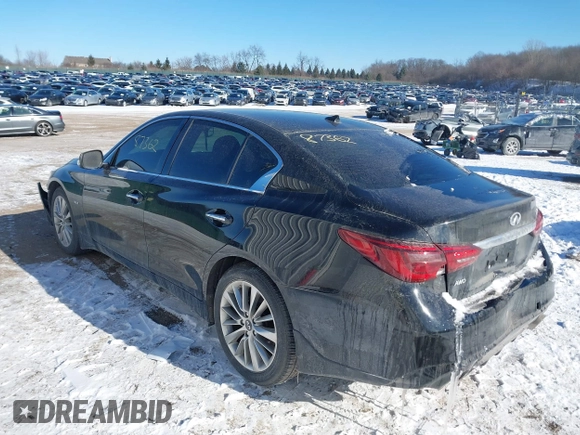 2018 Infiniti Q50 3.0t LUXE with VIN JN1EV7AR5JM445635, listed as a IAAI auction lot 41287362 with 58,703 mi miles. Bid and sale history available at carsss.com. Image 3.