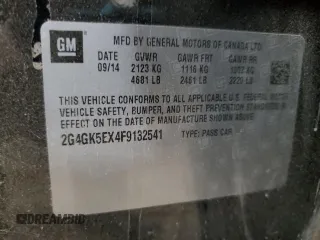 2015 Buick Regal с VIN 2G4GK5EX4F9132541, выставлен на аукционе Copart как лот 48199105 с пробегом 202 217 миль миль и На запчасти • Non repairable. История ставок и продаж доступна на DreamBid. Изображение 14.