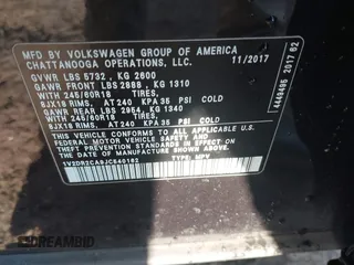 2018 Volkswagen Atlas SE with VIN 1V2DR2CA9JC540162, listed as a IAAI auction lot 41631056 with 80,802 mi miles and . Bid and sale history available at DreamBid. Image 9.