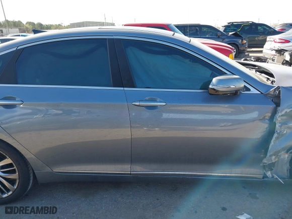 2015 Hyundai Genesis 5.0L with VIN KMHGN4JF9FU024515, listed as a IAAI auction lot 41741222 with 148,242 mi miles. Bid and sale history available at carsss.com. Image 12.