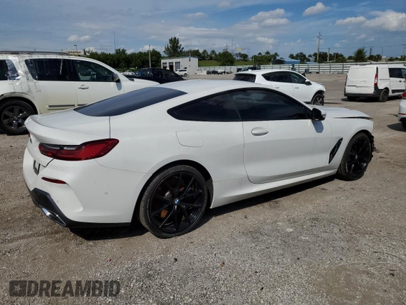 2020 BMW 8 Series 840i with VIN WBAAE2C08LCD42067, listed as a Copart auction lot 71272633 with 30,836 mi miles and Salvage Title. Bid and sale history available at carsss.com. Image 3.