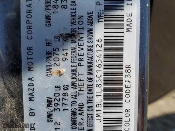 2012 Mazda Mazda3 i Touring with VIN JM1BL1L85C1654126, listed as a Copart auction lot 51789215 with 168,796 mi miles and Salvage Title. Bid and sale history available at carsss.com. Image 12.