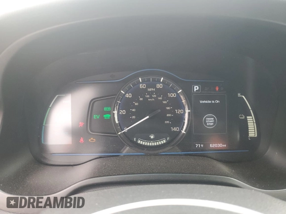 2019 Hyundai Ioniq Blue with VIN KMHC65LC8KU110221, listed as a Copart auction lot 53051765 with 62,030 mi miles and Salvage Title. Bid and sale history available at DreamBid. Image 9.