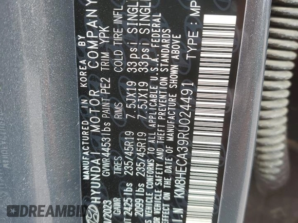 2024 Hyundai Kona Limited with VIN KM8HECA39RU024491, listed as a Copart auction lot 75445174 with 5,475 mi miles and Salvage Title. Bid and sale history available at carsss.com. Image 14.