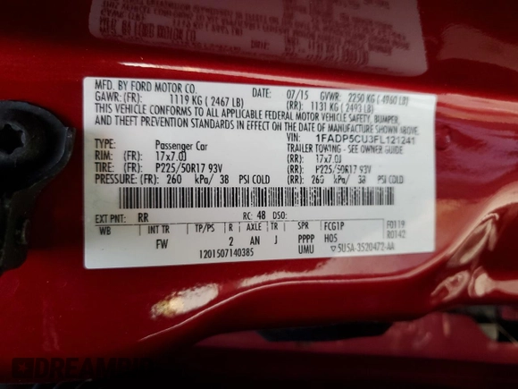 2015 Ford C-Max Energi SEL with VIN 1FADP5CU3FL121241, listed as a Copart auction lot 69663123 with 71,272 mi miles. Bid and sale history available at carsss.com. Image 13.