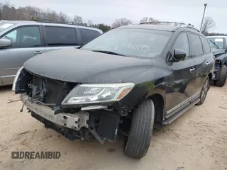 2013 Nissan Pathfinder SV with VIN 5N1AR2MMXDC668780, listed as a IAAI auction lot 41160795 with 158,610 mi miles. Bid and sale history available at carsss.com. Image 2.
