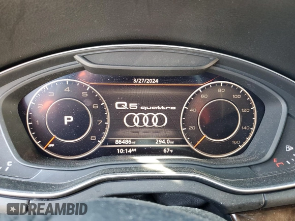 2018 Audi Q5 Premium Plus with VIN WA1BNAFY7J2008173, listed as a Copart auction lot 48298624 with 86,486 mi miles and Salvage Title. Bid and sale history available at carsss.com. Image 9.
