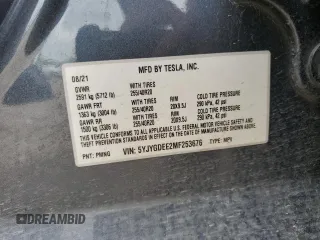 2021 Tesla Model Y Long Range z VIN 5YJYGDEE2MF253676, wystawiony jako Copart lot #54446525 z przebiegiem 36 161 mil mil oraz Szkoda całkowita • Salvage title. Historia ofert i sprzedaży dostępna na DreamBid. Obrazek 13.