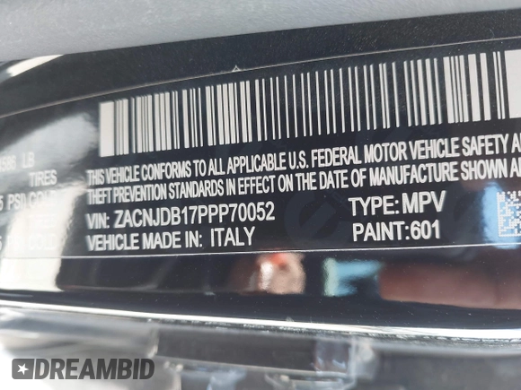 2023 Jeep Renegade Latitude with VIN ZACNJDB17PPP70052, listed as a IAAI auction lot 42223663 with 27,606 mi miles and . Bid and sale history available at DreamBid. Image 9.