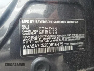 2014 BMW 5 Series 528i xDrive with VIN WBA5A7C52ED616475, listed as a Copart auction lot 64597745 with 91,306 mi miles and Salvage title. Bid and sale history available at DreamBid. Image 12.