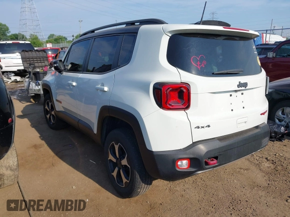 2021 Jeep Renegade Trailhawk with VIN ZACNJDC10MPM71187, listed as a IAAI auction lot 42577144 with 54,556 mi miles and . Bid and sale history available at DreamBid. Image 3.