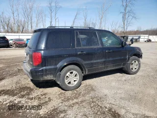 2005 Honda Pilot EX-L with VIN 5FNYF185X5B061839, listed as a Copart auction lot 48666595 with 0 mi miles and Salvage Title. Bid and sale history available at carsss.com. Image 3.