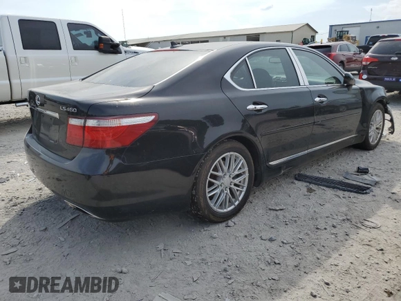 2008 Lexus LS 460 with VIN JTHBL46F985071147, listed as a Copart auction lot 61249795 with 104,373 mi miles and Salvage title. Bid and sale history available at DreamBid. Image 3.