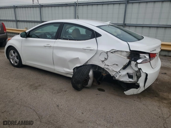2013 Hyundai Elantra GLS PZEV with VIN 5NPDH4AE9DH455000, listed as a Copart auction lot 50591245 with 34,308 mi miles and Salvage Title. Bid and sale history available at carsss.com. Image 2.
