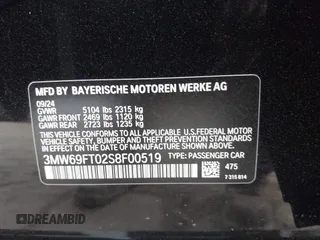 2025 BMW 3 Series M340i xDrive with VIN 3MW69FT02S8F00519, listed as a IAAI auction lot 41150515 with 715 mi miles. Bid and sale history available at carsss.com. Image 9.