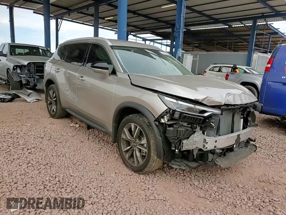 2023 Infiniti QX60 Luxe with VIN 5N1DL1FS1PC354203, listed as a Copart auction lot 59035505 with 16,630 mi miles and Salvage title. Bid and sale history available at DreamBid. Image 15.