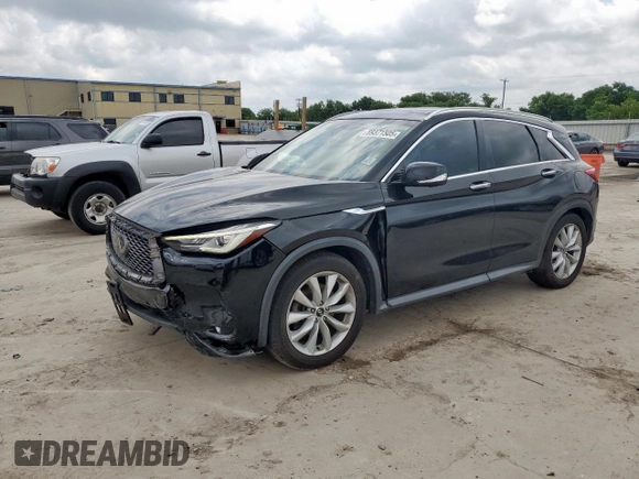 2019 Infiniti QX50 Essential with VIN 3PCAJ5M34KF124523, listed as a Copart auction lot 59371505 with 59,457 mi miles and Salvage title. Bid and sale history available at DreamBid. Image 1.