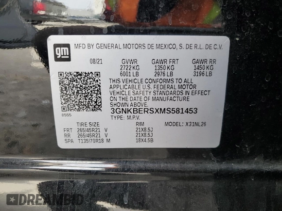 2021 Chevrolet Blazer RS z VIN 3GNKBERSXMS581453, wystawiony jako Copart lot #52261965 z przebiegiem 74 137 mil mil oraz Szkoda całkowita • Salvage title. Historia ofert i sprzedaży dostępna na DreamBid. Obrazek 16.