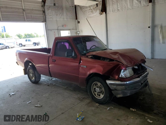 1997 Ford Ranger XLT with VIN 1FTCR10X7VPB61045, listed as a Copart auction lot 58801945 with 333,927 mi miles and Salvage title. Bid and sale history available at DreamBid. Image 4.