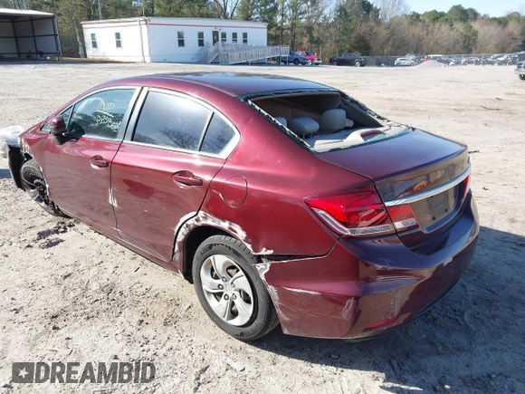 2015 Honda Civic Sedan LX with VIN 19XFB2F56FE244819, listed as a IAAI auction lot 41744828 with 128,500 mi miles. Bid and sale history available at carsss.com. Image 3.