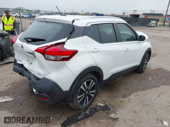 2020 Nissan Kicks SV with VIN 3N1CP5CV9LL500956, listed as a IAAI auction lot 42164189 with 51,678 mi miles and . Bid and sale history available at DreamBid. Image 4.