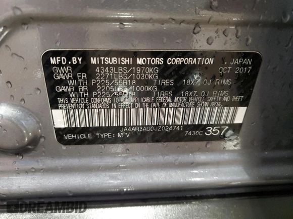 2018 Mitsubishi Outlander Sport ES 2.0 with VIN JA4AR3AU0JZ024741, listed as a Copart auction lot 48475105 with 111,601 mi miles and Salvage Title. Bid and sale history available at carsss.com. Image 14.
