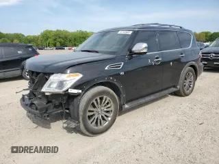 2018 Nissan Armada Platinum z VIN JN8AY2NF5J9332894, wystawiony jako Copart lot #52749905 z przebiegiem 128 352 mil mil oraz Szkody całkowita. Historia ofert i sprzedaży dostępna na DreamBid. Obrazek 1.