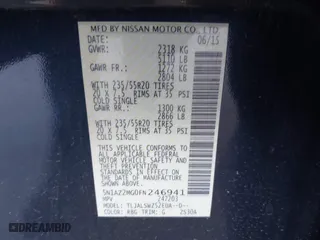2015 Nissan Murano S with VIN 5N1AZ2MG0FN246941, listed as a IAAI auction lot 41353183 with 111,619 mi miles. Bid and sale history available at carsss.com. Image 9.