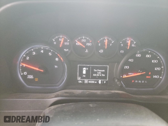 2019 Chevrolet Silverado 1500 Custom with VIN 1GCRYBEH8KZ404690, listed as a Copart auction lot 79660354 with 84,269 mi miles and Salvage Title. Bid and sale history available at DreamBid. Image 9.