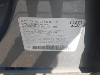 2012 Audi Q5 Premium Plus with VIN WA1LFAFPXCA074671, listed as a IAAI auction lot 42508564 with 221,521 mi miles and . Bid and sale history available at DreamBid. Image 9.