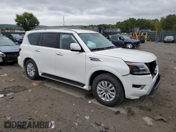2023 Nissan Armada SV with VIN JN8AY2AD6P9690146, listed as a Copart auction lot 73683214 with Not provided miles and Salvage title. Bid and sale history available at DreamBid. Image 4.
