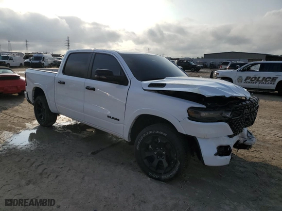 2025 Ram 1500 Big Horn with VIN 1C6SRFFPXSN521827, listed as a Copart auction lot 78817964 with 1,676 mi miles and Salvage Title. Bid and sale history available at carsss.com. Image 4.