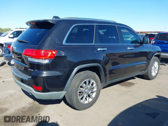 2015 Jeep Grand Cherokee Limited with VIN 1C4RJEBGXFC841522, listed as a IAAI auction lot 41829611 with 123,486 mi miles. Bid and sale history available at carsss.com. Image 4.