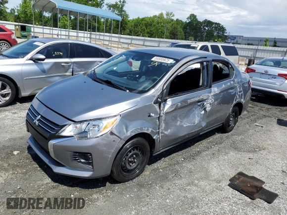 2023 Mitsubishi Mirage ES z VIN ML32FUFJ0PHF03852, wystawiony jako Copart lot #55585925 z przebiegiem 77 504 mil mil oraz Szkoda całkowita • Salvage title. Historia ofert i sprzedaży dostępna na DreamBid. Obrazek 1.