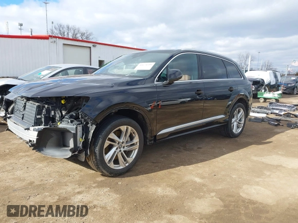 2020 Audi Q7 Premium with VIN WA1AXAF74LD011455, listed as a IAAI auction lot 41674599 with 37,561 mi miles. Bid and sale history available at carsss.com. Image 23.