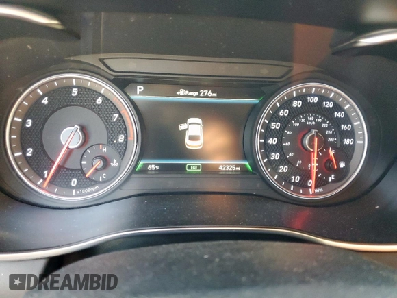 2019 Genesis G70 Advanced with VIN KMTG34LE1KU027824, listed as a Copart auction lot 46900135 with 42,325 mi miles and Salvage title. Bid and sale history available at DreamBid. Image 9.