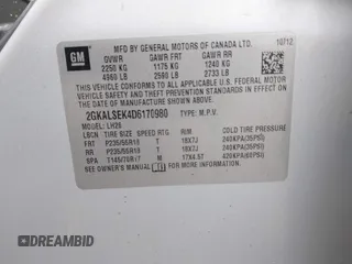 2013 GMC Terrain SLE with VIN 2GKALSEK4D6170980, listed as a IAAI auction lot 42001093 with 168,237 mi miles and . Bid and sale history available at DreamBid. Image 9.
