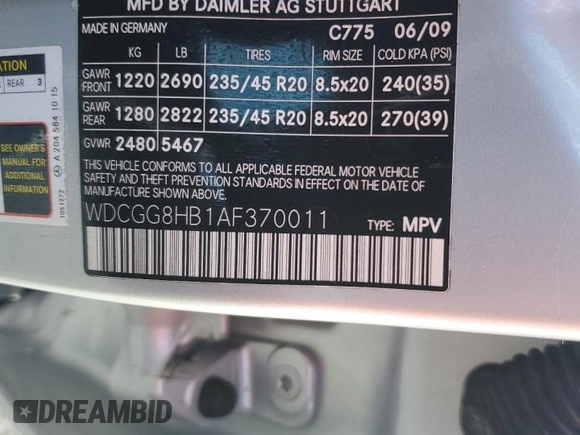 2010 Mercedes-Benz GLK 350 with VIN WDCGG8HB1AF370011, listed as a Copart auction lot 75062374 with Not Provided miles and Non Repairable. Bid and sale history available at DreamBid. Image 13.