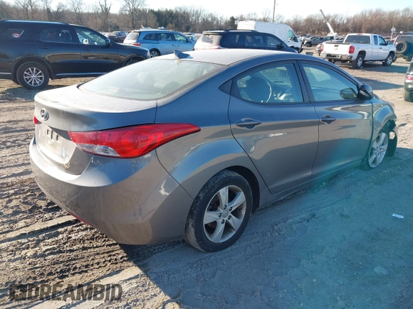 2013 Hyundai Elantra GLS with VIN 5NPDH4AE5DH360708, listed as a IAAI auction lot 41458823 with 109,557 mi miles and . Bid and sale history available at DreamBid. Image 4.
