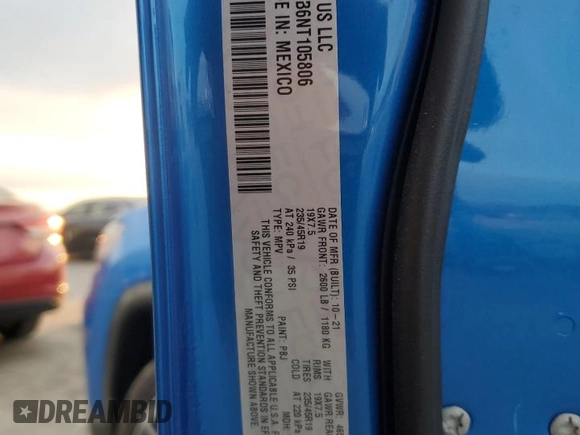 2022 Jeep Compass Limited with VIN 3C4NJDCB6NT105806, listed as a Copart auction lot 52670825 with 15,417 mi miles and Salvage title. Bid and sale history available at DreamBid. Image 14.