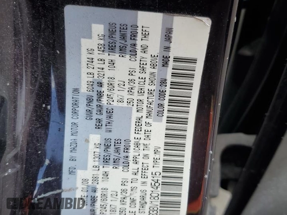2008 Mazda CX-9 Touring with VIN JM3TB38V180145415, listed as a Copart auction lot 61604775 with 196,379 mi miles and Salvage title. Bid and sale history available at DreamBid. Image 13.