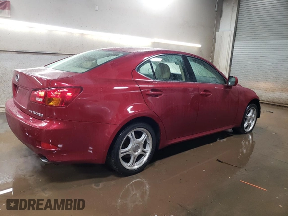 2006 Lexus IS 250 with VIN JTHCK262765001796, listed as a Copart auction lot 87960765 with 132,272 mi miles and Salvage Title. Bid and sale history available at DreamBid. Image 3.