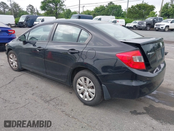 2012 Honda Civic LX with VIN 19XFB2F55CE107821, listed as a IAAI auction lot 42119926 with 172,942 mi miles and . Bid and sale history available at DreamBid. Image 3.