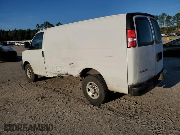 2020 Chevrolet Express Cargo Van with VIN 1GCWGAFP9L1124623, listed as a Copart auction lot 45690045 with 185,696 mi miles and Salvage Title. Bid and sale history available at carsss.com. Image 2.