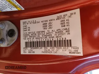 2011 Mitsubishi Eclipse GS with VIN 4A31K5DF0BE010900, listed as a Copart auction lot 73485594 with 0 mi miles and Salvage Title. Bid and sale history available at carsss.com. Image 14.