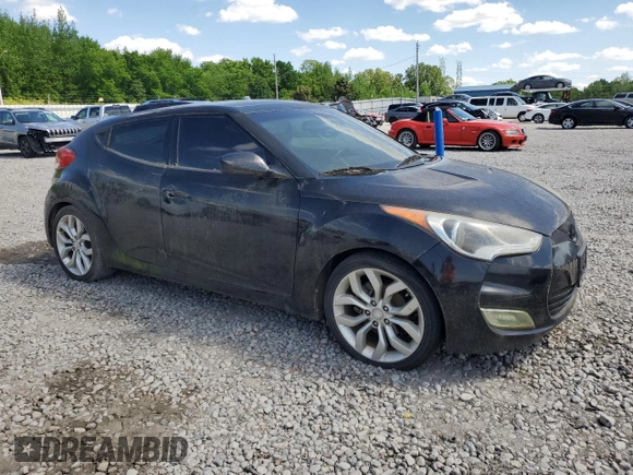 2012 Hyundai Veloster w/Black Int with VIN KMHTC6AD4CU061160, listed as a Copart auction lot 54139415 with 124,468 mi miles and Clean title. Bid and sale history available at DreamBid. Image 4.