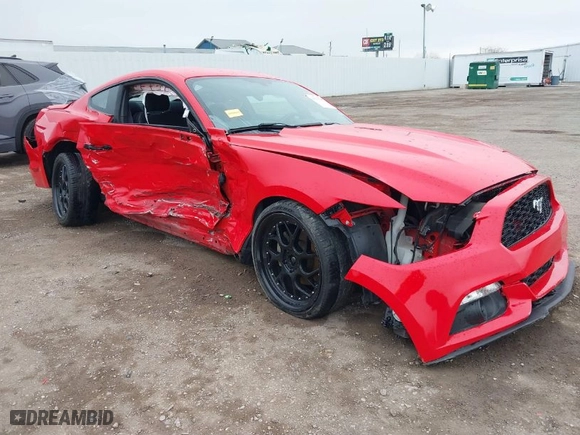 2015 Ford Mustang EcoBoost with VIN 1FA6P8TH9F5342618, listed as a IAAI auction lot 41611580 with NaN miles. Bid and sale history available at carsss.com. Image 1.