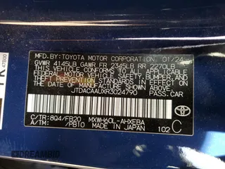 2024 Toyota Prius LE with VIN JTDACAAUXR3024790, listed as a Copart auction lot 44572915 with 0 mi miles and Salvage Title. Bid and sale history available at carsss.com. Image 12.